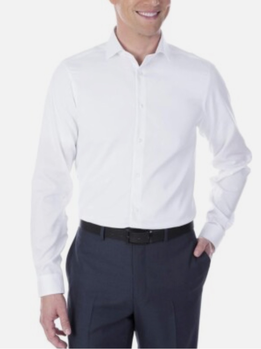 Calvin Klein Mens X Extra Slim Fit Wicking Stretch Dress Shirt White